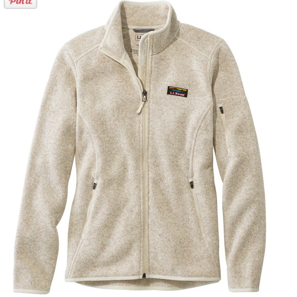 L.L. Bean cream fleece lined jacket
